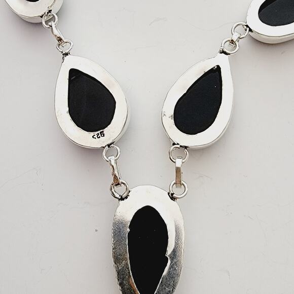 Elegant Black Onyx Necklace - Sterling Silver Statement Jewelry - Picture 8 of 8